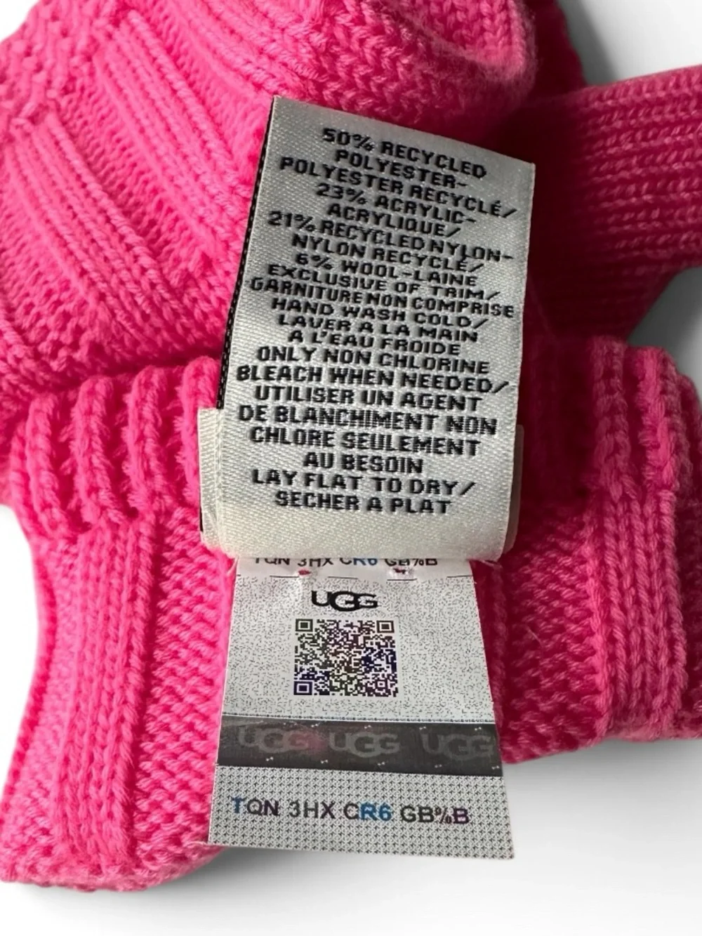 NWT UGG French Pink Knit Fingerless Gloves Wool Blend One Size